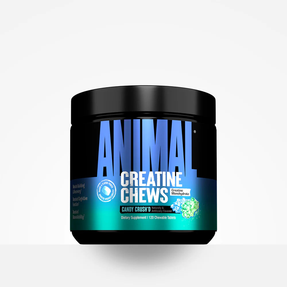 Animal Creatine Chews – CandyCrush’d Flavor – 120 Chewables – With Creatine Monohydrate – Strength, Power & Recovery Support – Convenient On‑the‑Go Format