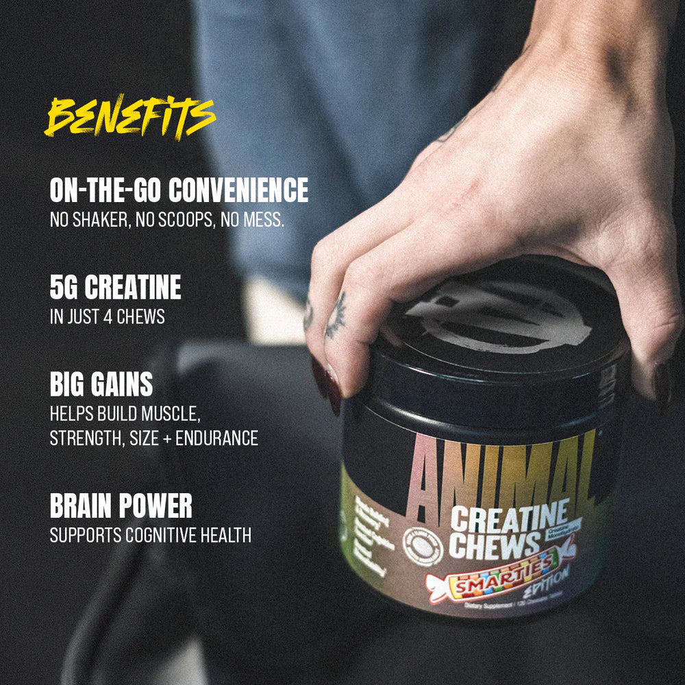 Animal Creatine Chews – CandyCrush’d Flavor – 120 Chewables – With Creatine Monohydrate – Strength, Power & Recovery Support – Convenient On‑the‑Go Format