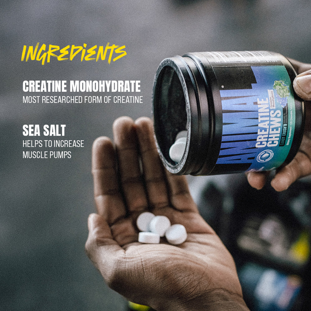 Animal Creatine Chews – CandyCrush’d Flavor – 120 Chewables – With Creatine Monohydrate – Strength, Power & Recovery Support – Convenient On‑the‑Go Format