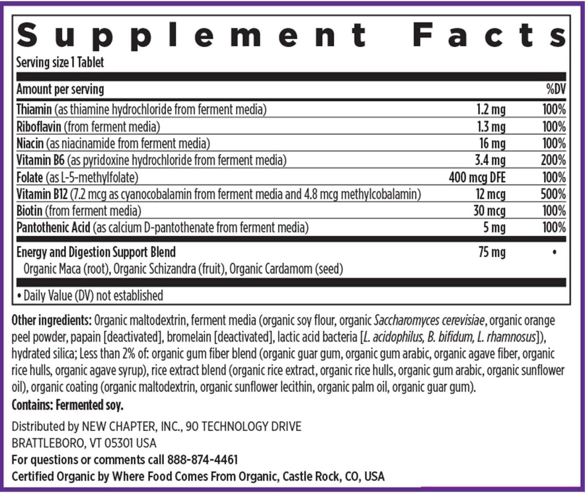 New Chapter Fermented Vitamin B Complex – 60 Tablets - END Nutrition