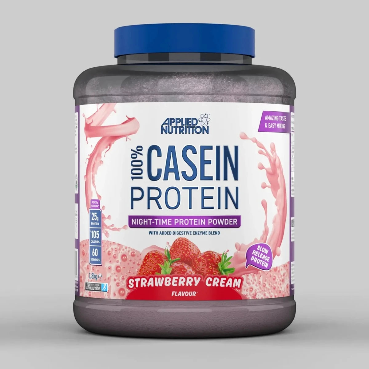 Applied Nutrition 100% Casein Protein Strawberry Cream | Muscle Growth 1.8kg - Endnutrition.com
