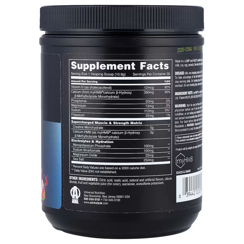 Universal Nutrition Animal Creatine HMB+ – Strength, Recovery & Power Formula – Dragon Berry Flavor – 327 g