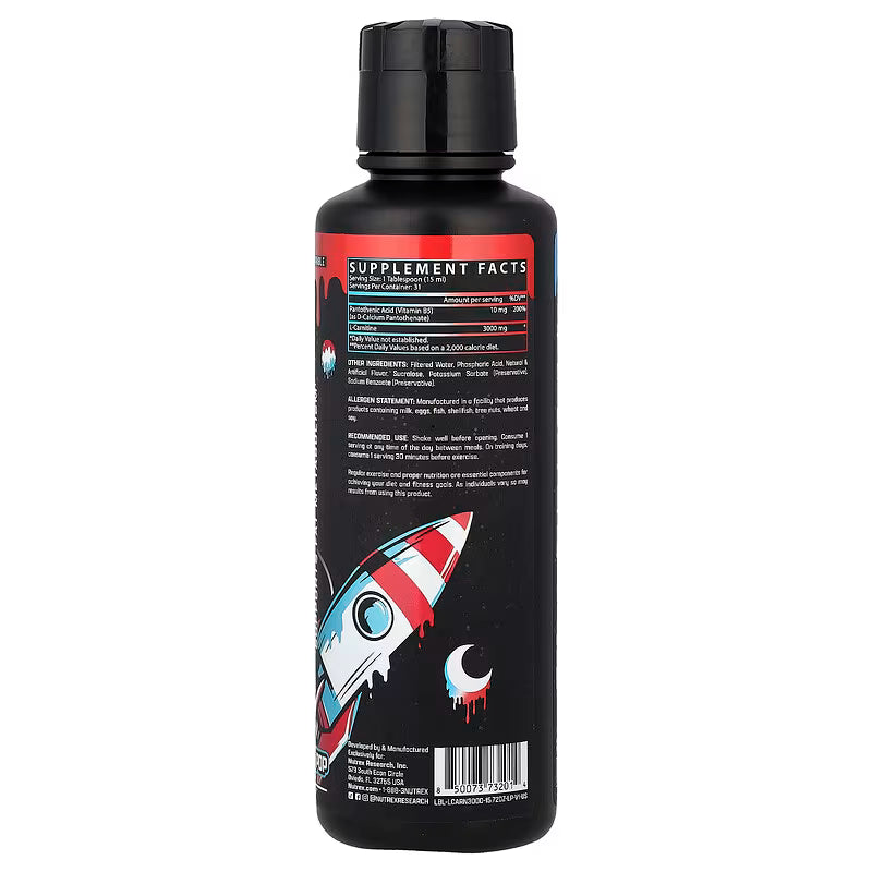 Nutrex Liquid L‑Carnitine 3000 – Lunar Pop – 31 Servings - Premium Liquid Carnitine, Fat Metabolism, Energy & Endurance Support