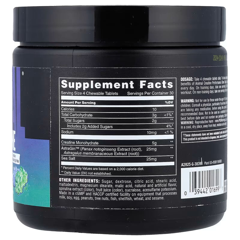 Animal Creatine Chews – CandyCrush’d Flavor – 120 Chewables – With Creatine Monohydrate – Strength, Power & Recovery Support – Convenient On‑the‑Go Format