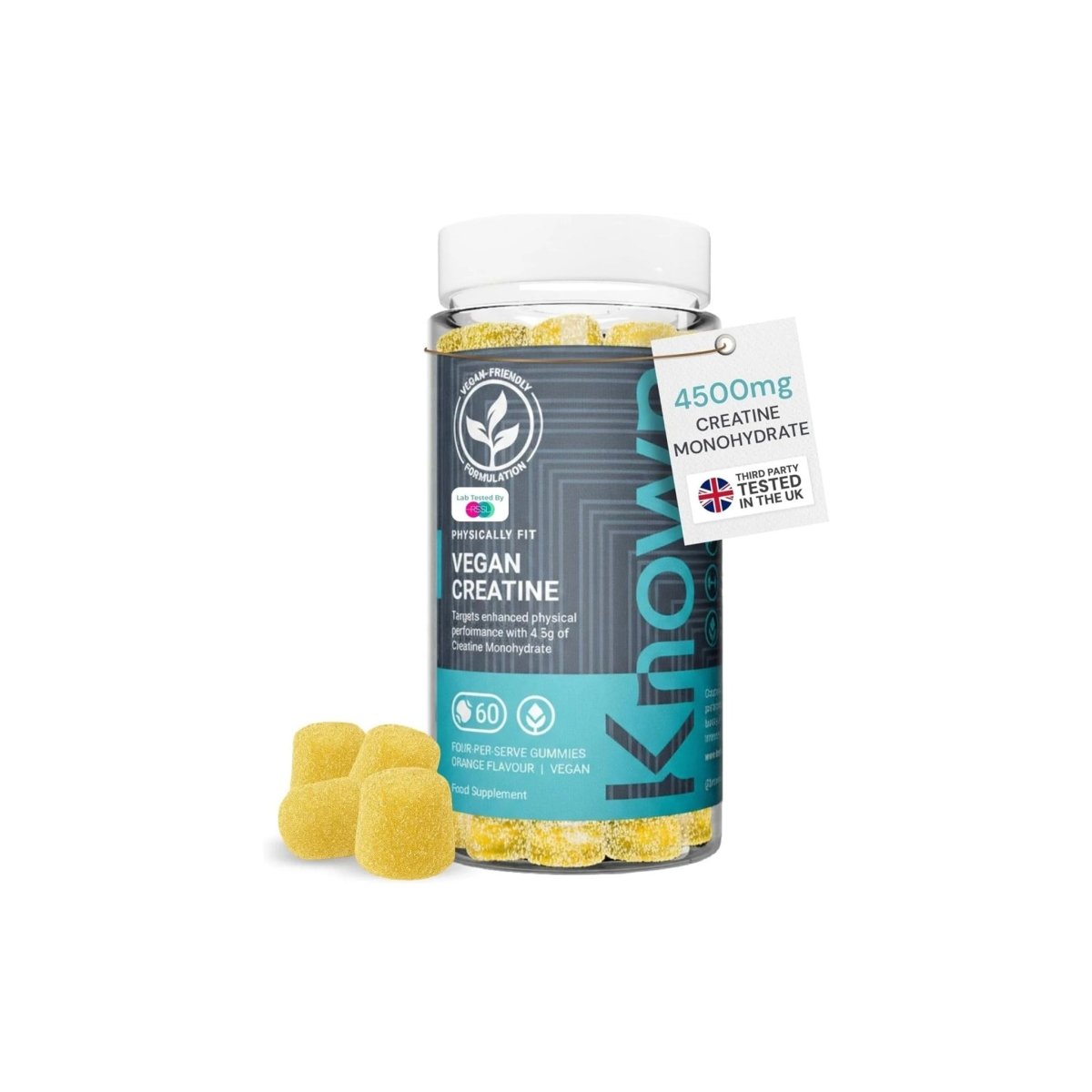 Known Vegan Creatine Gummies – 4500 mg Creatine Monohydrate – Orange Flavor – Performance & Strength Support - endnutrition.com