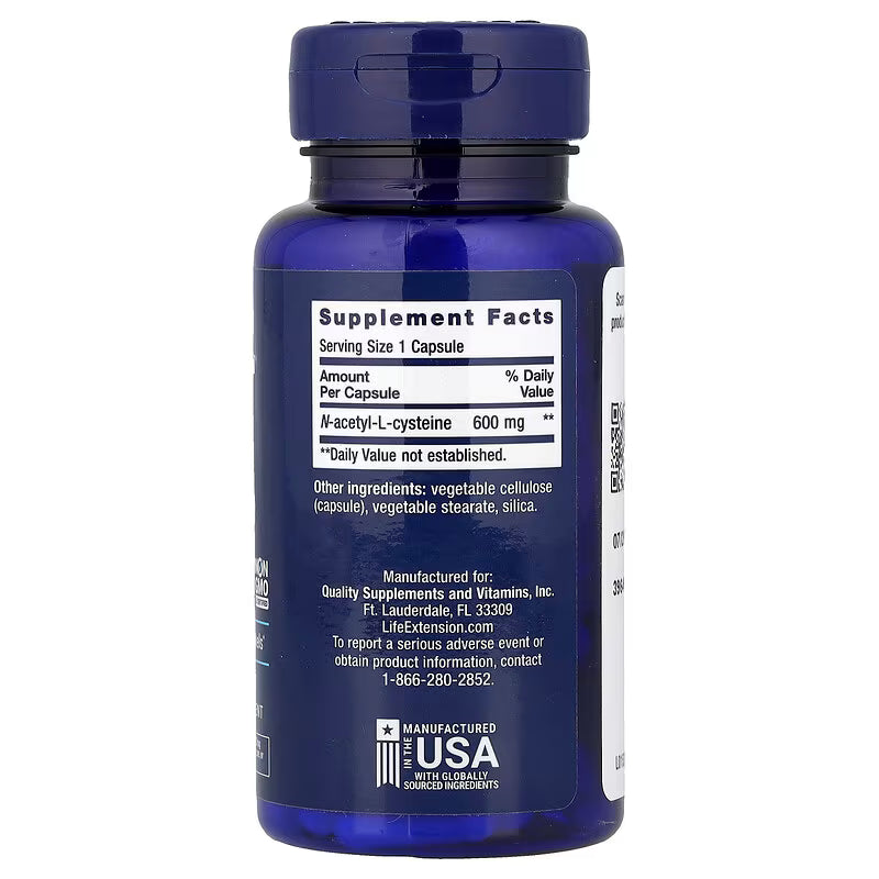 Life Extension N-Acetyl-L-Cysteine (NAC) 600 mg - 60 Capsules