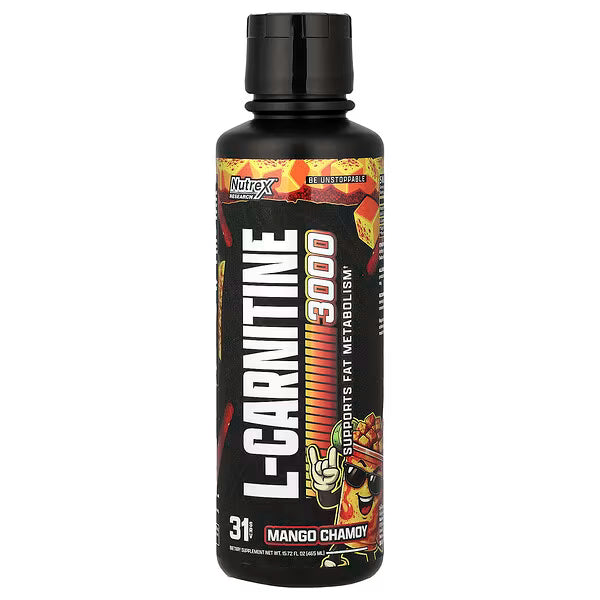 Nutrex Liquid L‑Carnitine 3000 – Orange Mango – 31 Servings – Fat Metabolism, Energy & Endurance Support - END General Trading