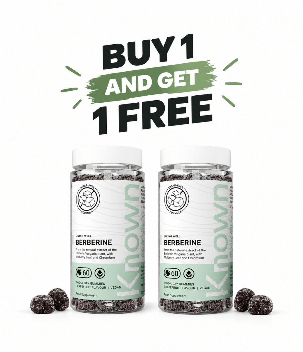Known Berberine Gummies – Vegan, 25 mg Berberine with Chromium – Sugar-Free, Halal & Grapefruit Flavour - endnutrition.com