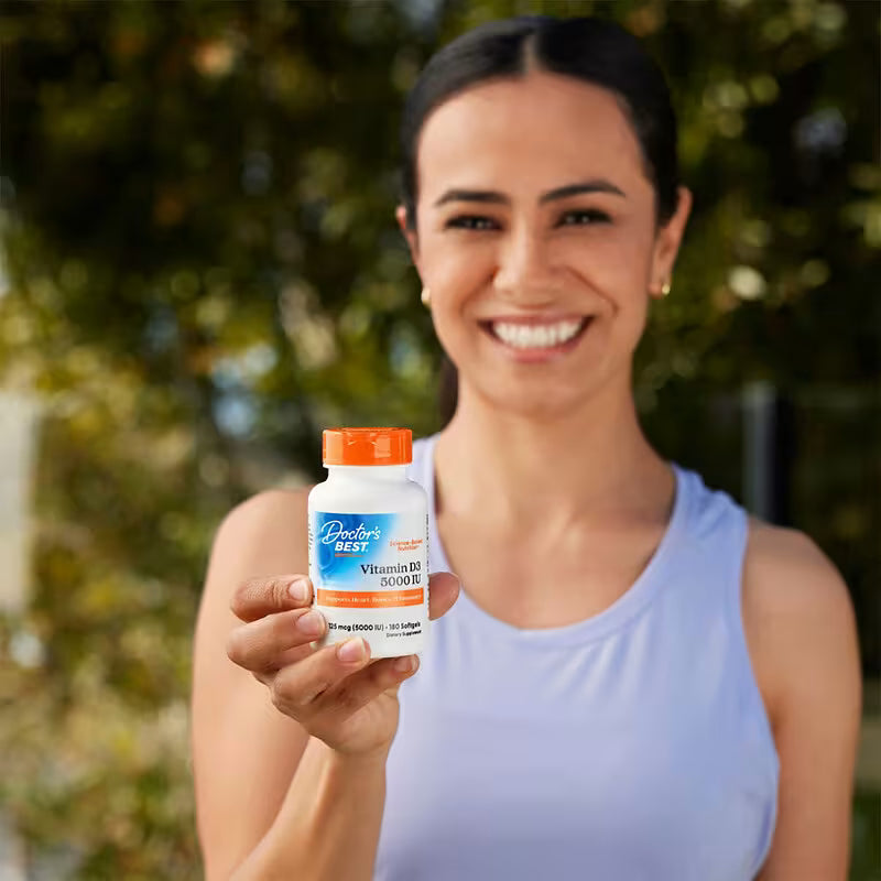 Doctor’s Best Vitamin D3 – 5000 IU, 180 Softgels | Bone, Immune & Heart Health Support