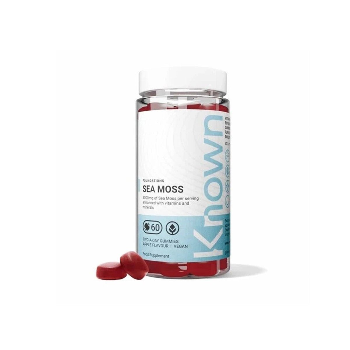 Known Sea Moss Sugar Free Vegan Gummies Supplement | 5000mg Sea Moss -Vitamin C & Iodine-Mineral Rich Superfood - endnutrition.com