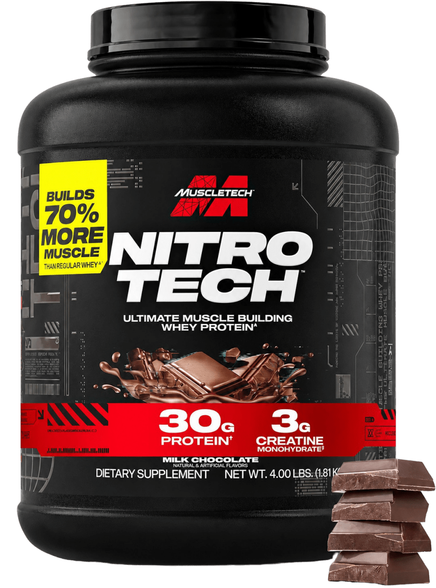 MuscleTech Nitro-Tech Whey Protein Isolate with Creatine-Milk Chocolate,4 lb - Endnutrition.com