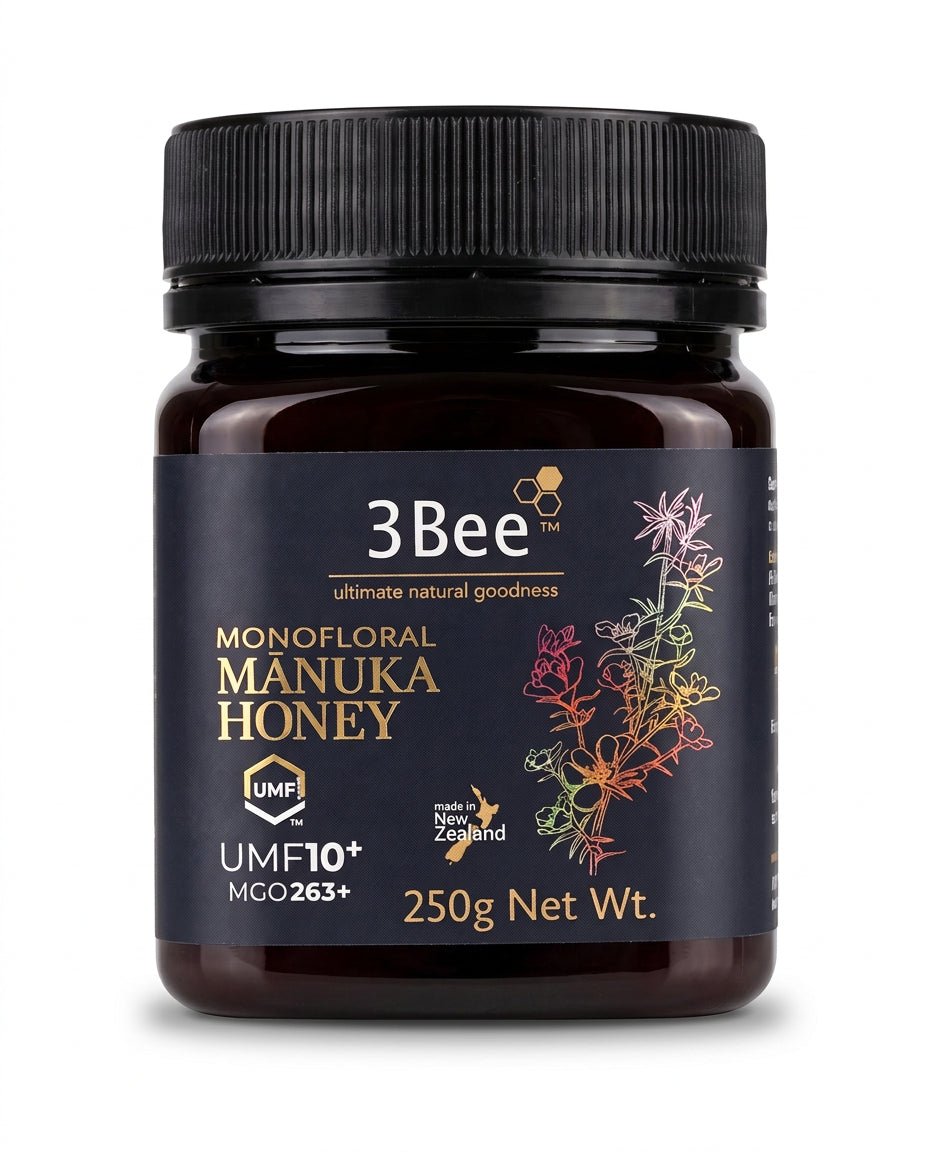 3Bee Monofloral Manuka Honey UMF 10+ | 250 g – Immune & Digestive Support - endnutrition.com