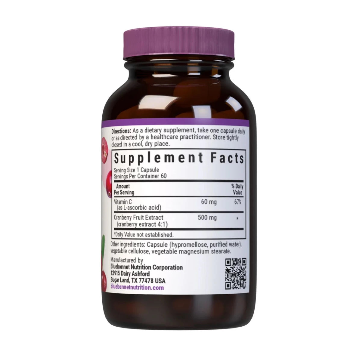 Bluebonnet Cranberry Fruit Extract – 60 Vegetable Capsules – Urinary Tract & Antioxidant Support - Endnutrition.com