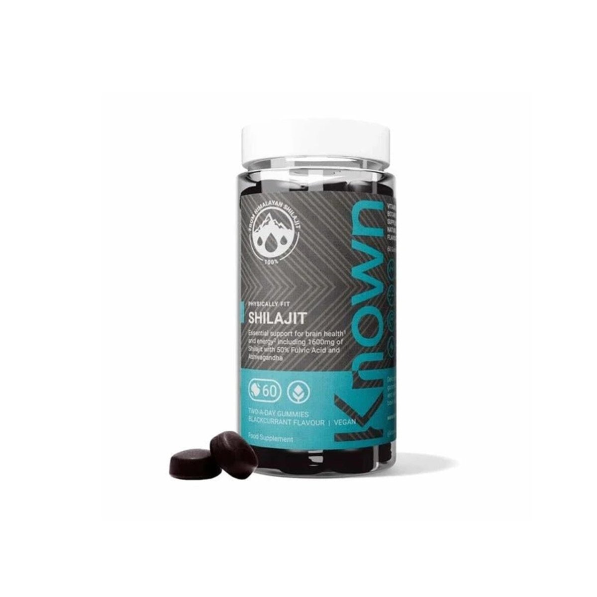 Known Shilajit Gummies 1600mg Blackcurrant Energy & Vitality Support Vegan Supplement - endnutrition.com