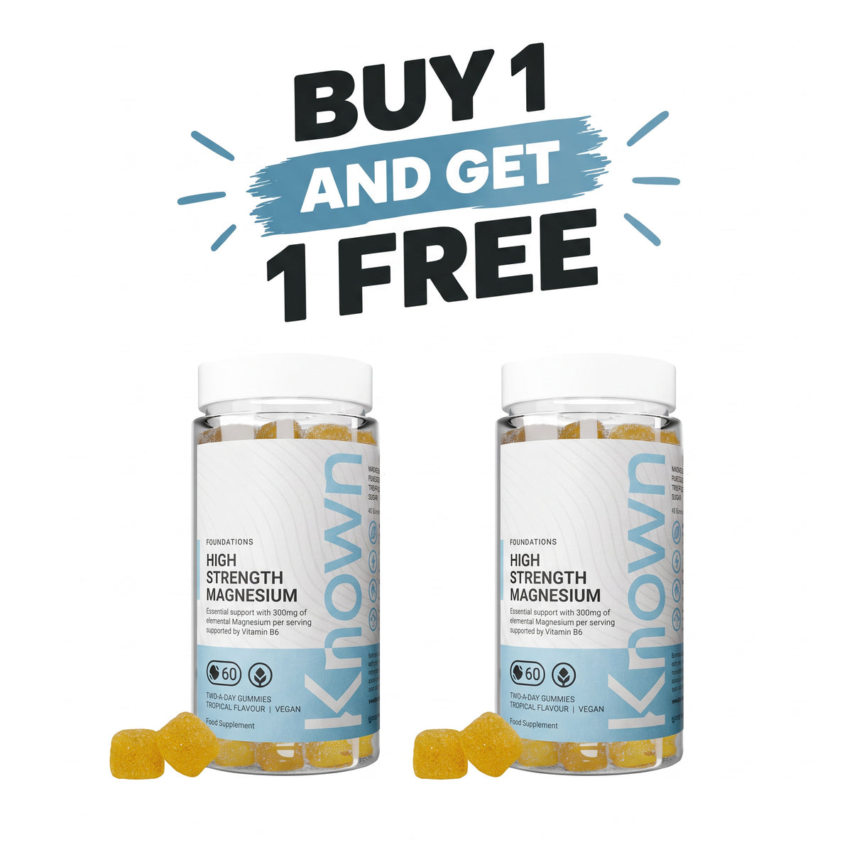Suplemento de magnesio en gomitas de alta potencia | Known Nutrition | Apoyo para el sueño y los músculos