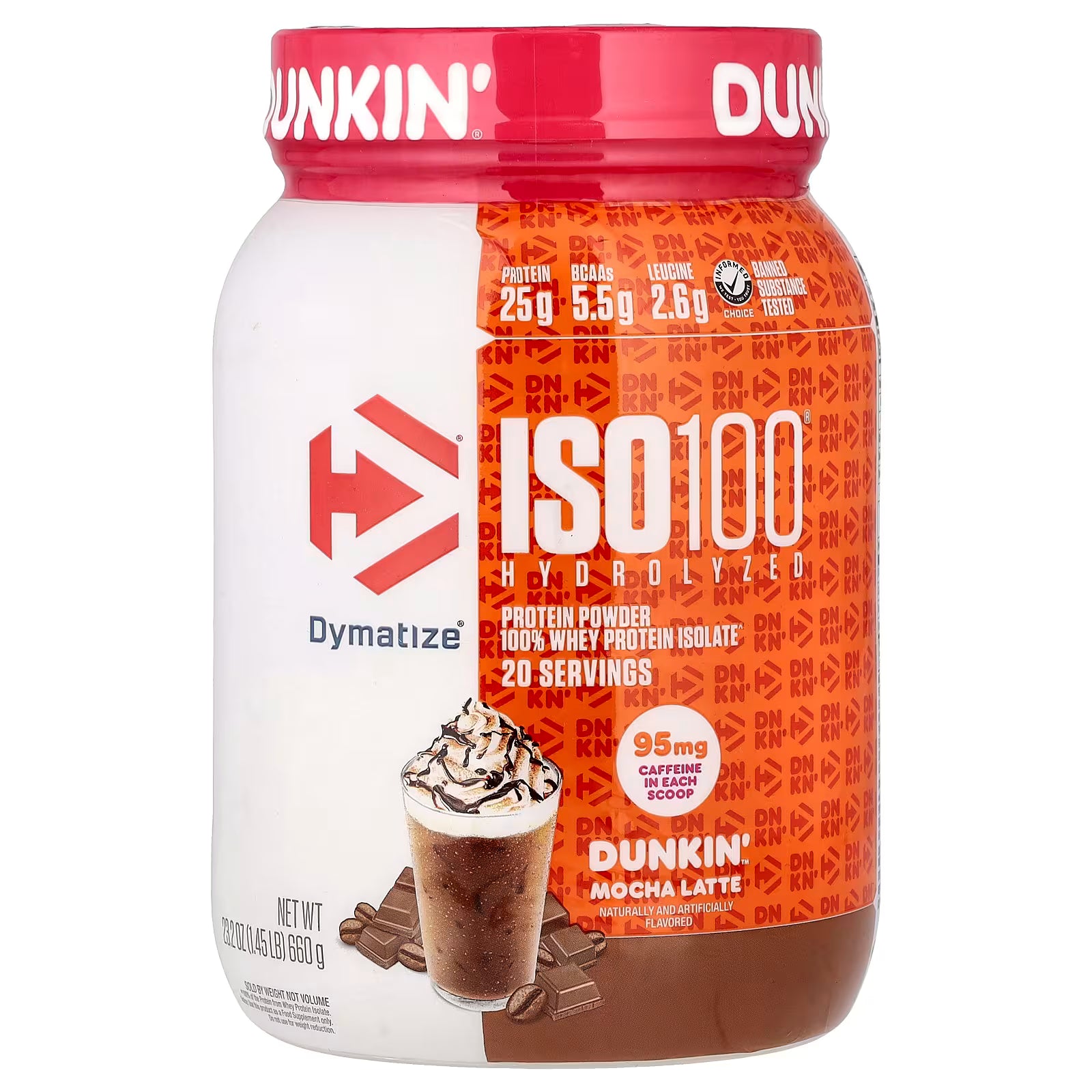 Dymatize x Dunkin’ ISO100 Whey Protein Mocha Latte| 25 g Protein + 95 mg Caffeine - END Nutrition