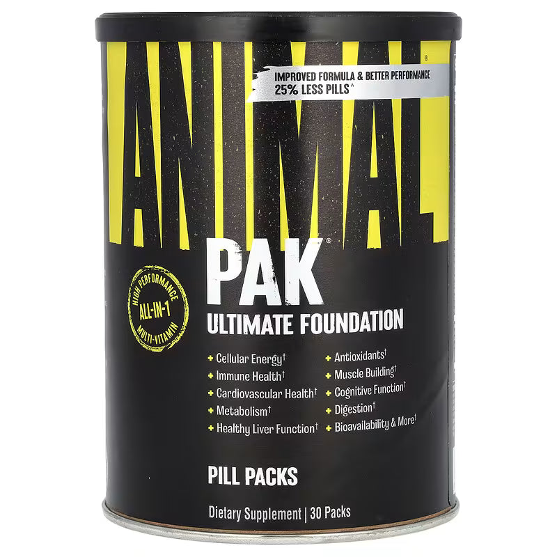 Universal Nutrition Animal Pak Ultimate Foundation – Multivitamin & Performance Complex – Strength, Recovery & Immunity – 30 Packs