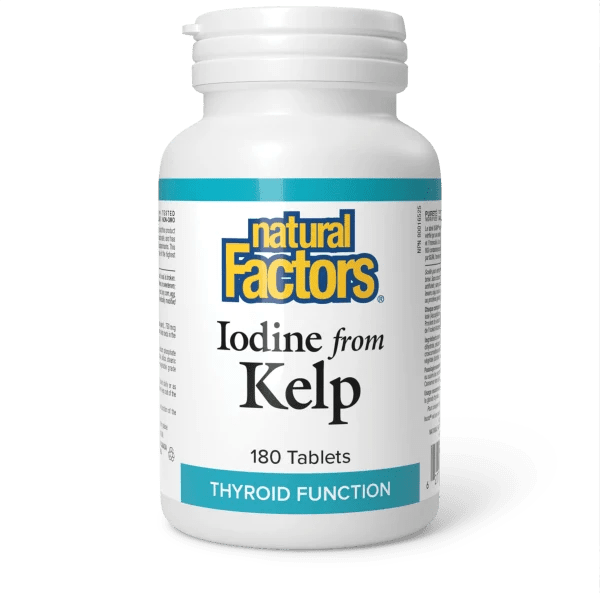 Natural Factors Kelp Iodine 750 mcg 180 Tablets – Thyroid Support - Endnutrition.com