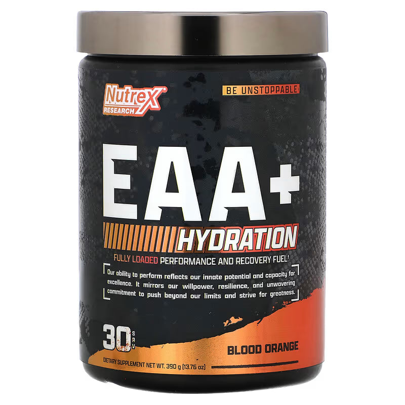 Nutrex Warrior EAA + Hydration – Blood Orange – Essential Amino Acids & Electrolytes – Muscle Recovery, Hydration & Performance – 390 g