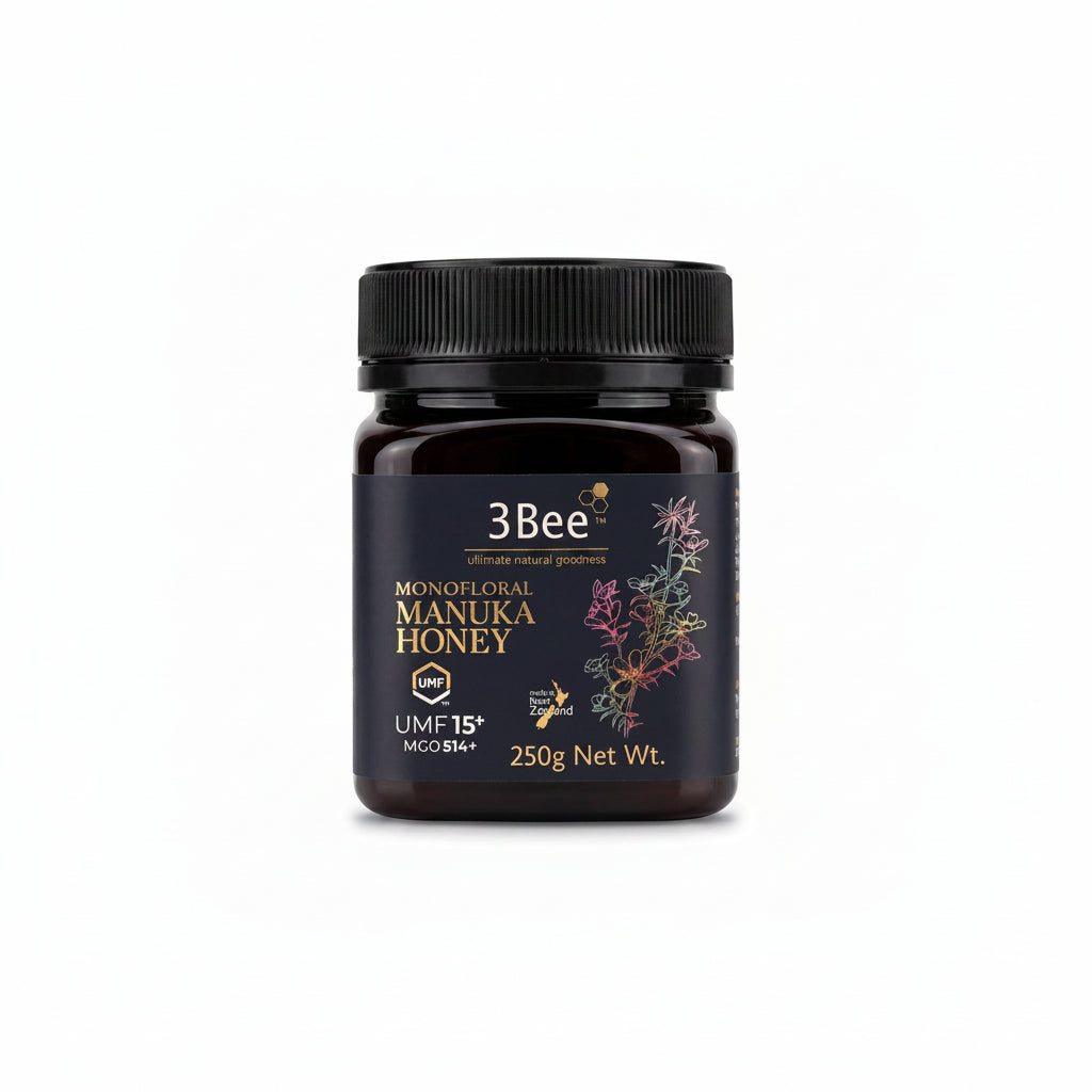 3Bee Monofloral Manuka Honey UMF 15+ | 250 g – Premium Immune & Digestive Support - endnutrition.com