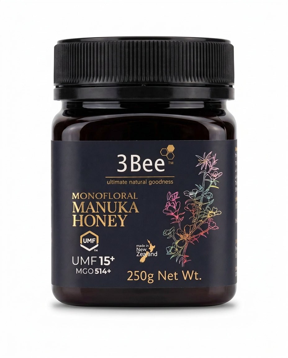 3Bee Monofloral Manuka Honey UMF 15+ | 250 g – Premium Immune & Digestive Support - endnutrition.com