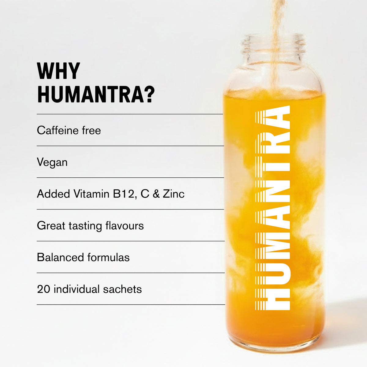 Humantra Electrolyte Powder Mango | 6 Electrolytes Hydration | Plant-Based, Vegan, Sugar Free & Gluten Free