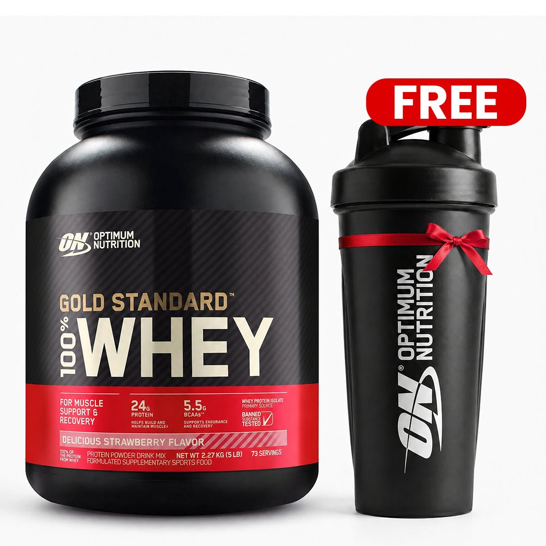 Optimum Nutrition Gold Standard Whey Strawberry 5lb – Muscle Recovery Protein Powder - Endnutrition.com