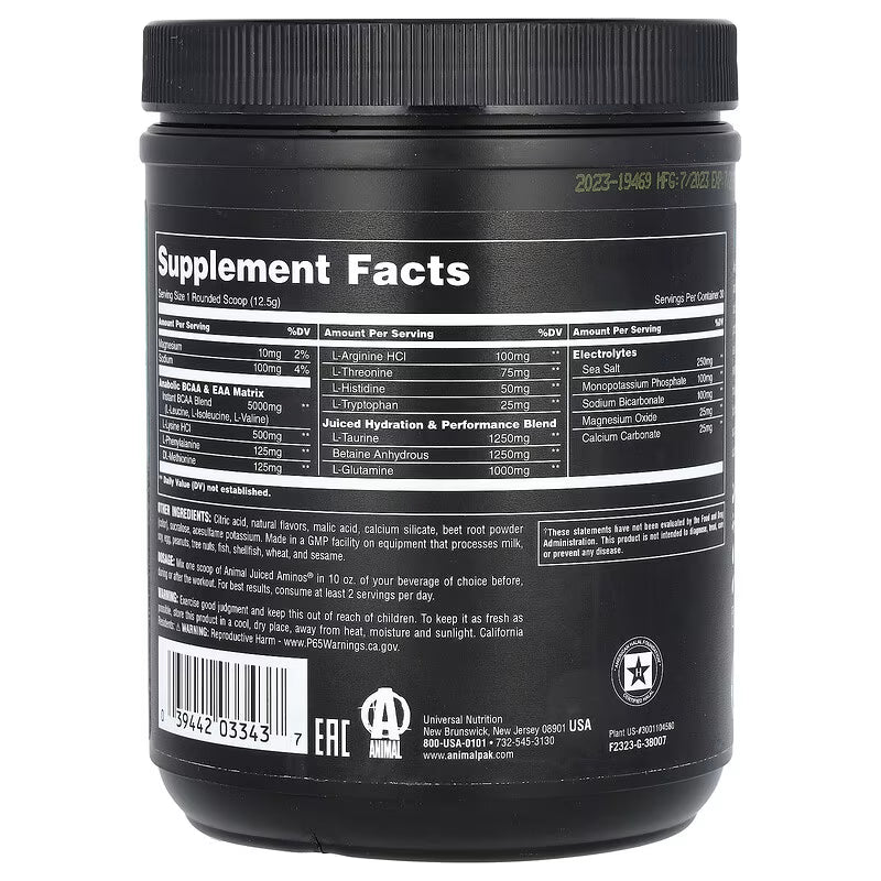 Universal Nutrition Animal Juiced Aminos – Fruit Punch Powder – 375 g