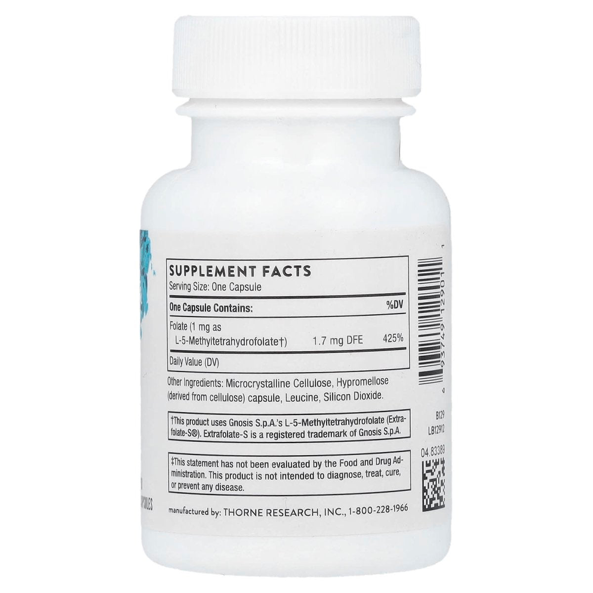 Thorne 5-MTHF 1 mg – 60 Capsules | Active Folate & Methylation Support - endnutrition.com