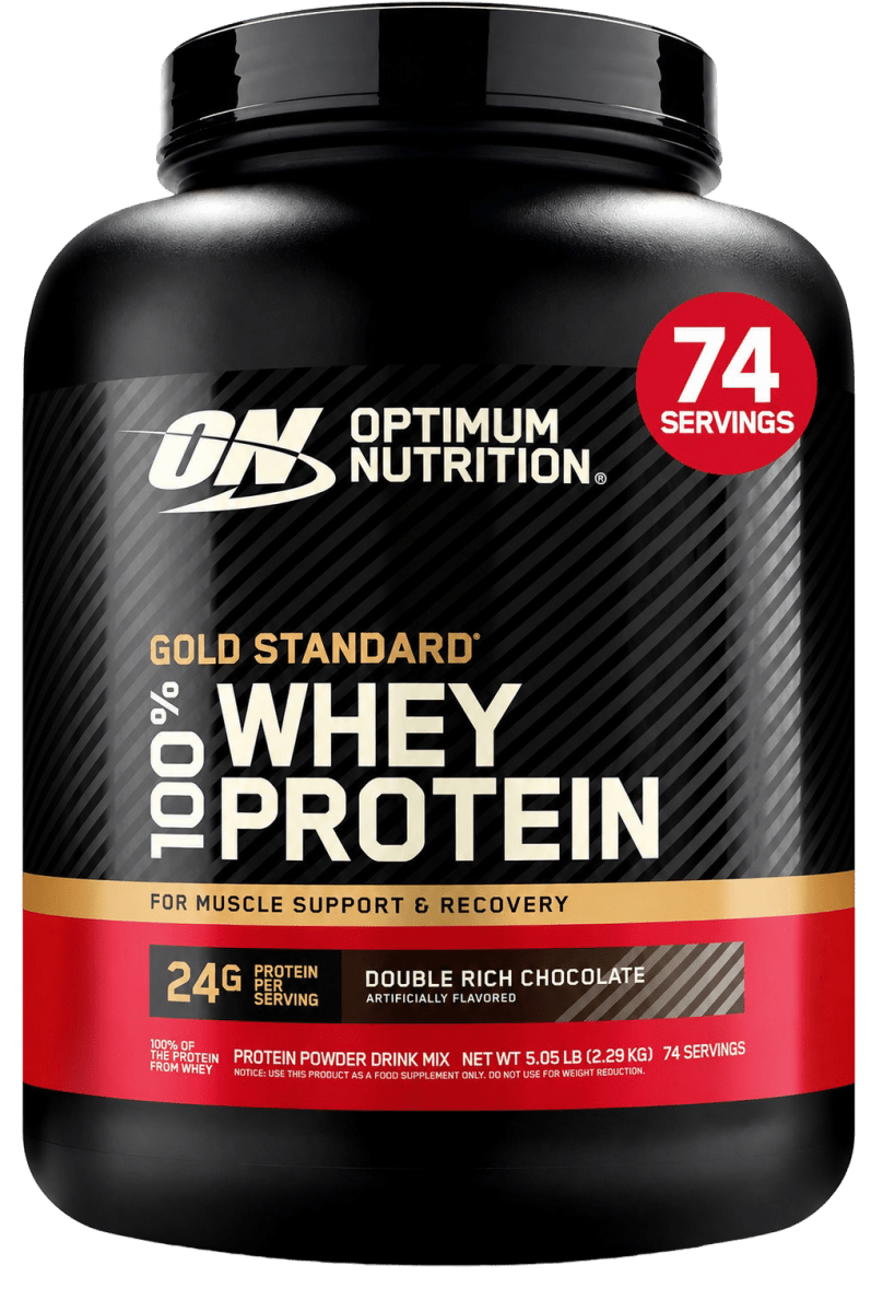 Optimum Nutrition Gold Standard 100% Whey – Double Rich Chocolate, 5 lb – 24g Protein, BCAAs, Glutamine, Lean Muscle Recovery & Repair - Endnutrition.com