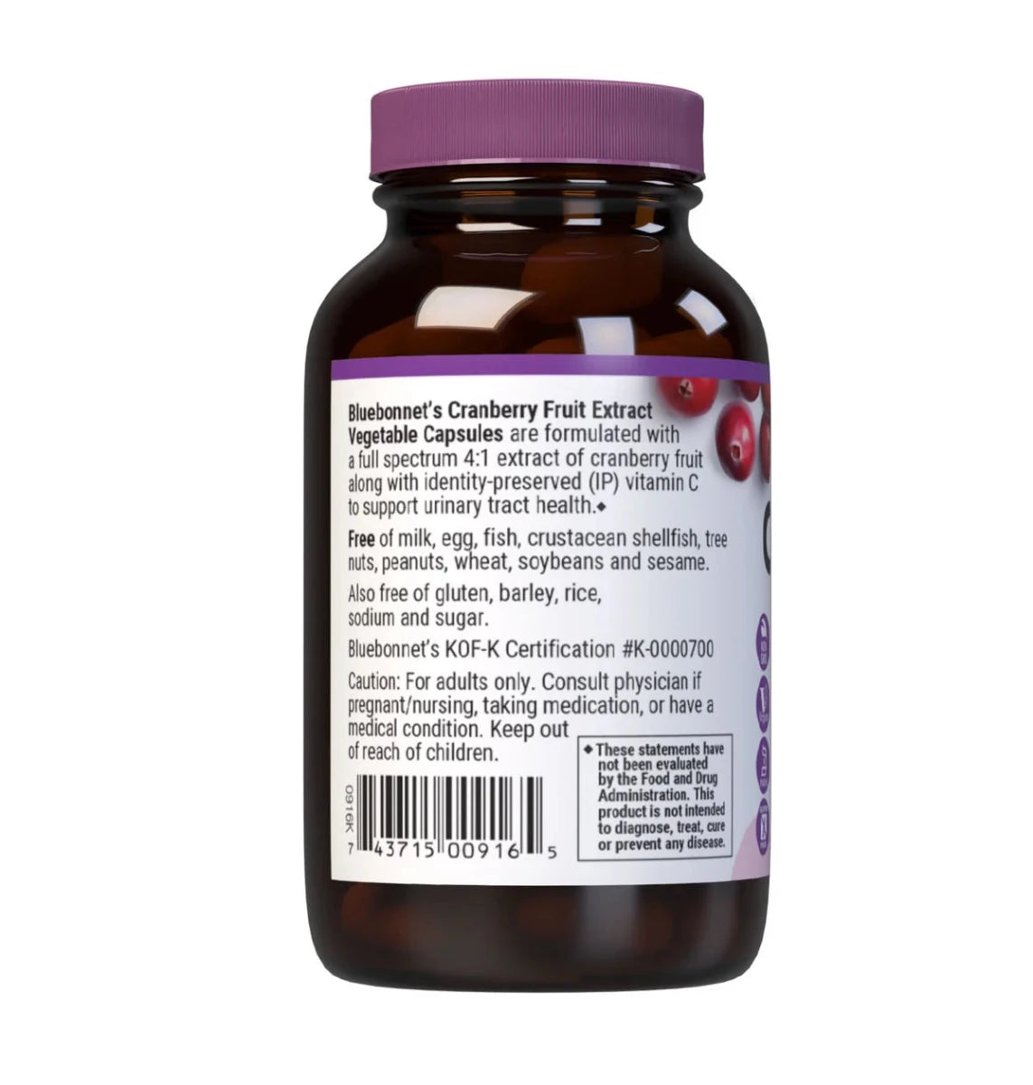 Bluebonnet Cranberry Fruit Extract – 60 Vegetable Capsules – Urinary Tract & Antioxidant Support - Endnutrition.com