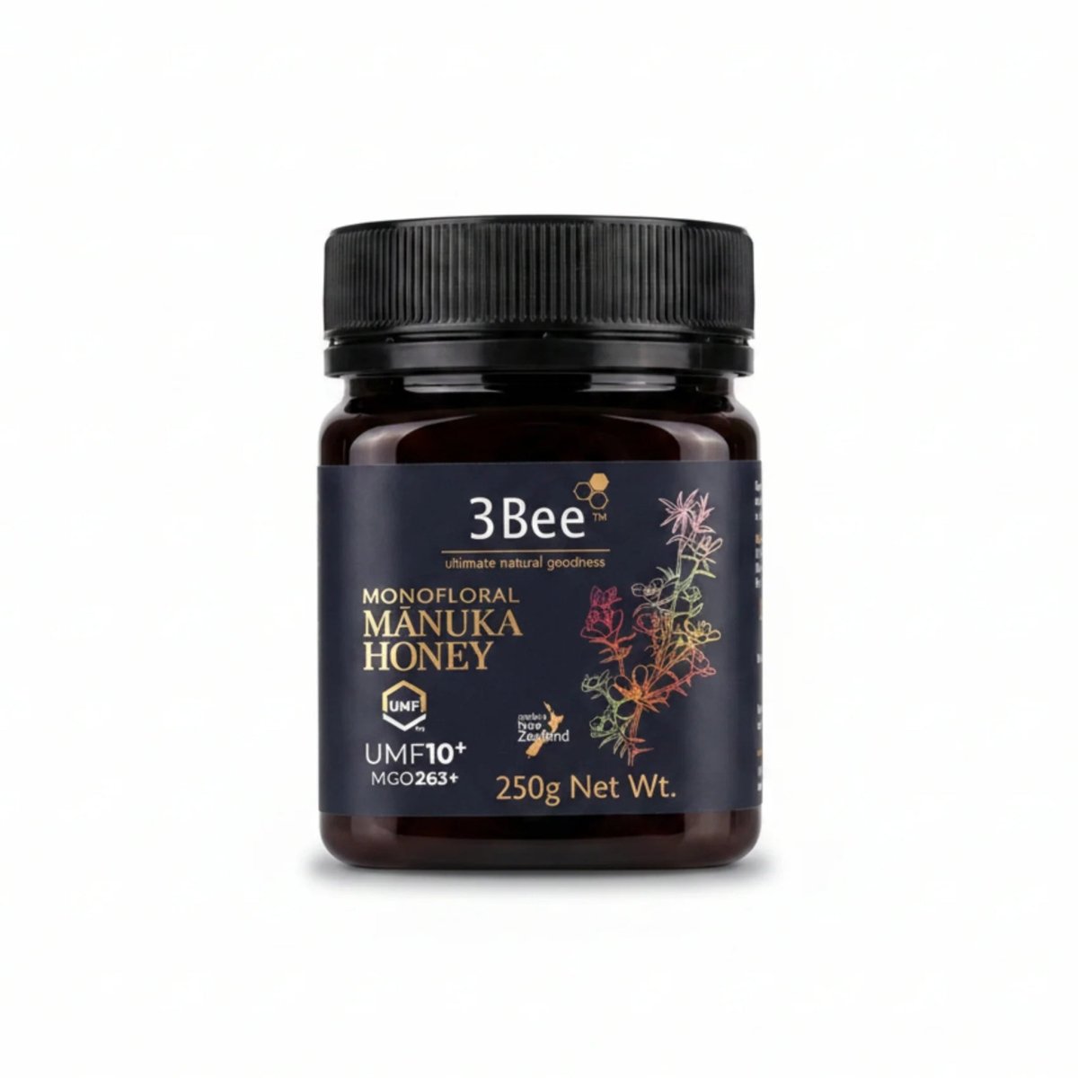 3Bee Monofloral Manuka Honey UMF 10+ | 250 g – Immune & Digestive Support - endnutrition.com