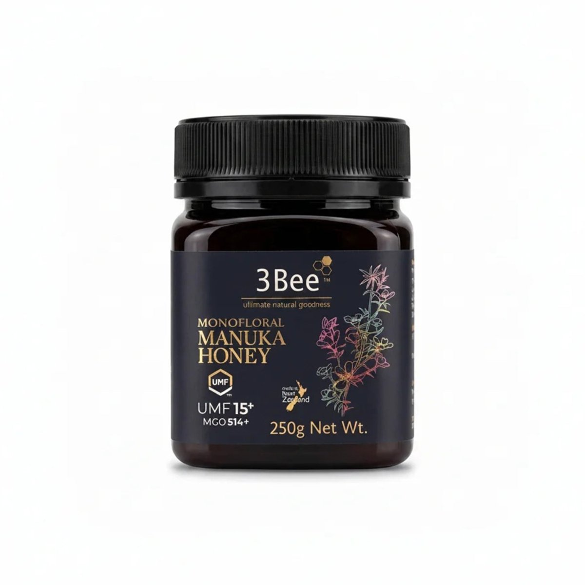 3Bee Monofloral Manuka Honey UMF 15+ | 250 g – Premium Immune & Digestive Support - endnutrition.com