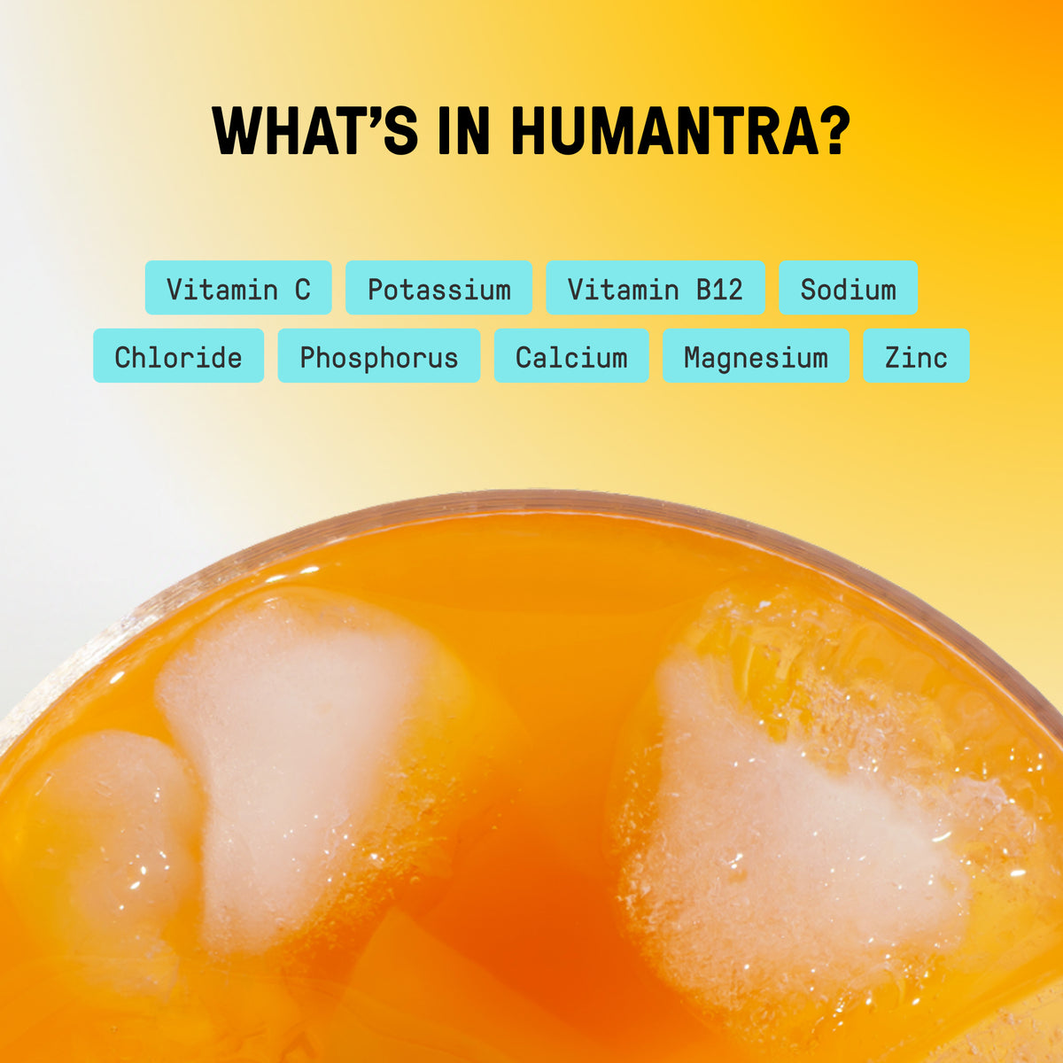 Humantra Electrolyte Powder Mango | 6 Electrolytes Hydration | Plant-Based, Vegan, Sugar Free & Gluten Free