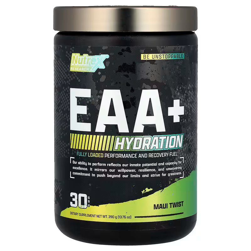 Nutrex Warrior EAA + Hydration – Maui Twist – Essential Amino Acids & Electrolytes – Muscle Recovery, Hydration & Performance – 390 g