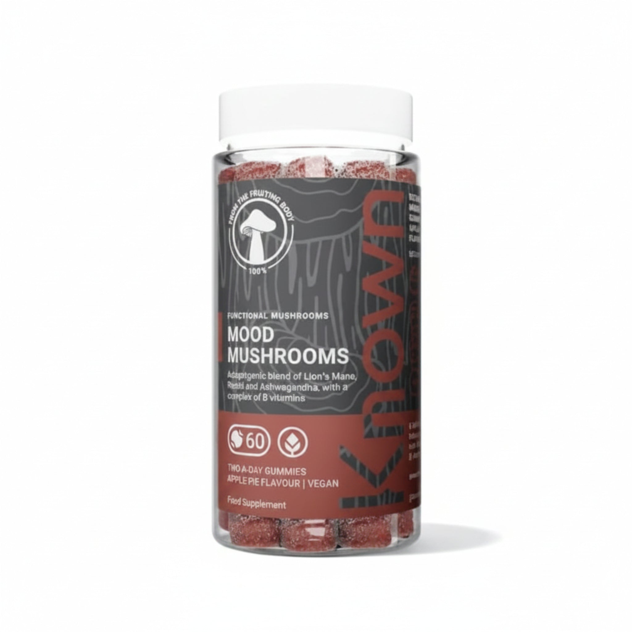 Known Mood Mushrooms Gummies – Lion’s Mane, B Vitamins, Brain Health & Hormone Balance, Natural Apple Pie Flavour – 60 Vegan Gummies, 1 Month Supply - END Nutrition