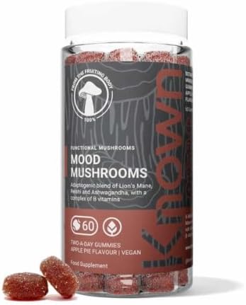 Known Mood Mushrooms Gummies – Lion’s Mane, B Vitamins, Brain Health & Hormone Balance, Natural Apple Pie Flavour – 60 Vegan Gummies, 1 Month Supply - END Nutrition