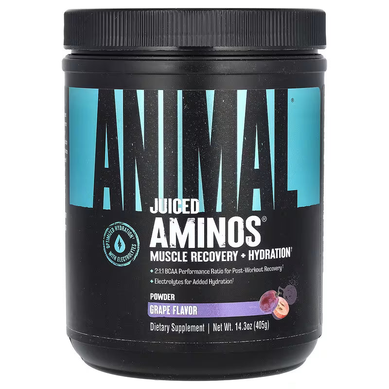 Universal Nutrition Animal Juiced Aminos – BCAA & EAA Recovery Formula – Muscle Repair, Endurance & Hydration – Grape Powder – 405g