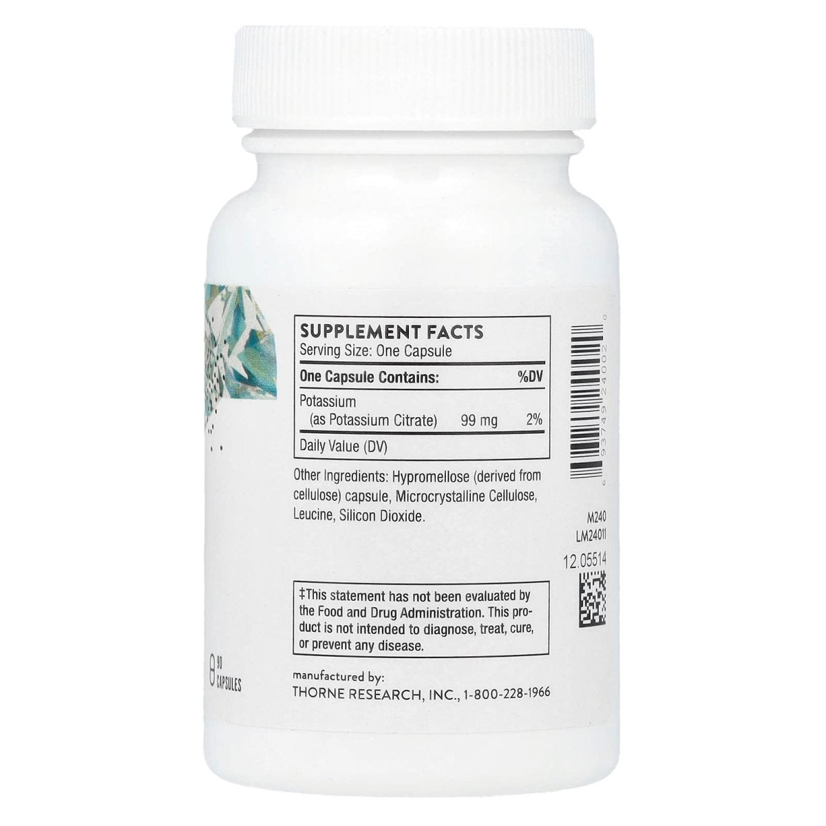 Thorne Potassium Citrate – 90 Capsules | Electrolyte & Muscle Support - endnutrition.com