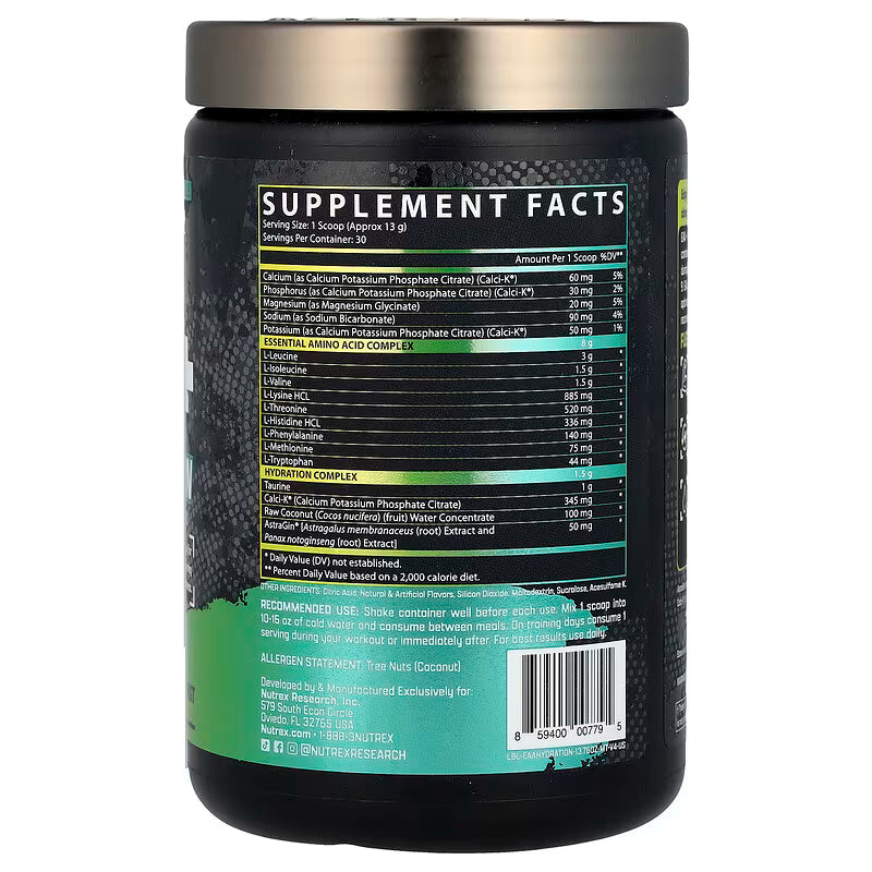 Nutrex Warrior EAA + Hydration – Maui Twist – Essential Amino Acids & Electrolytes – Muscle Recovery, Hydration & Performance – 390 g
