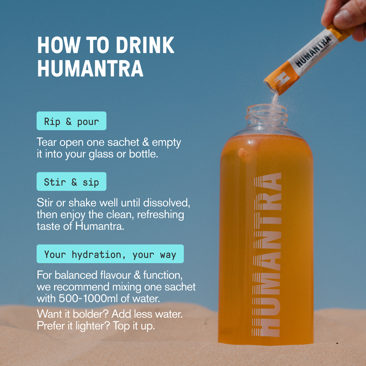 Humantra Electrolyte Powder Mango | 6 Electrolytes Hydration | Plant-Based, Vegan, Sugar Free & Gluten Free