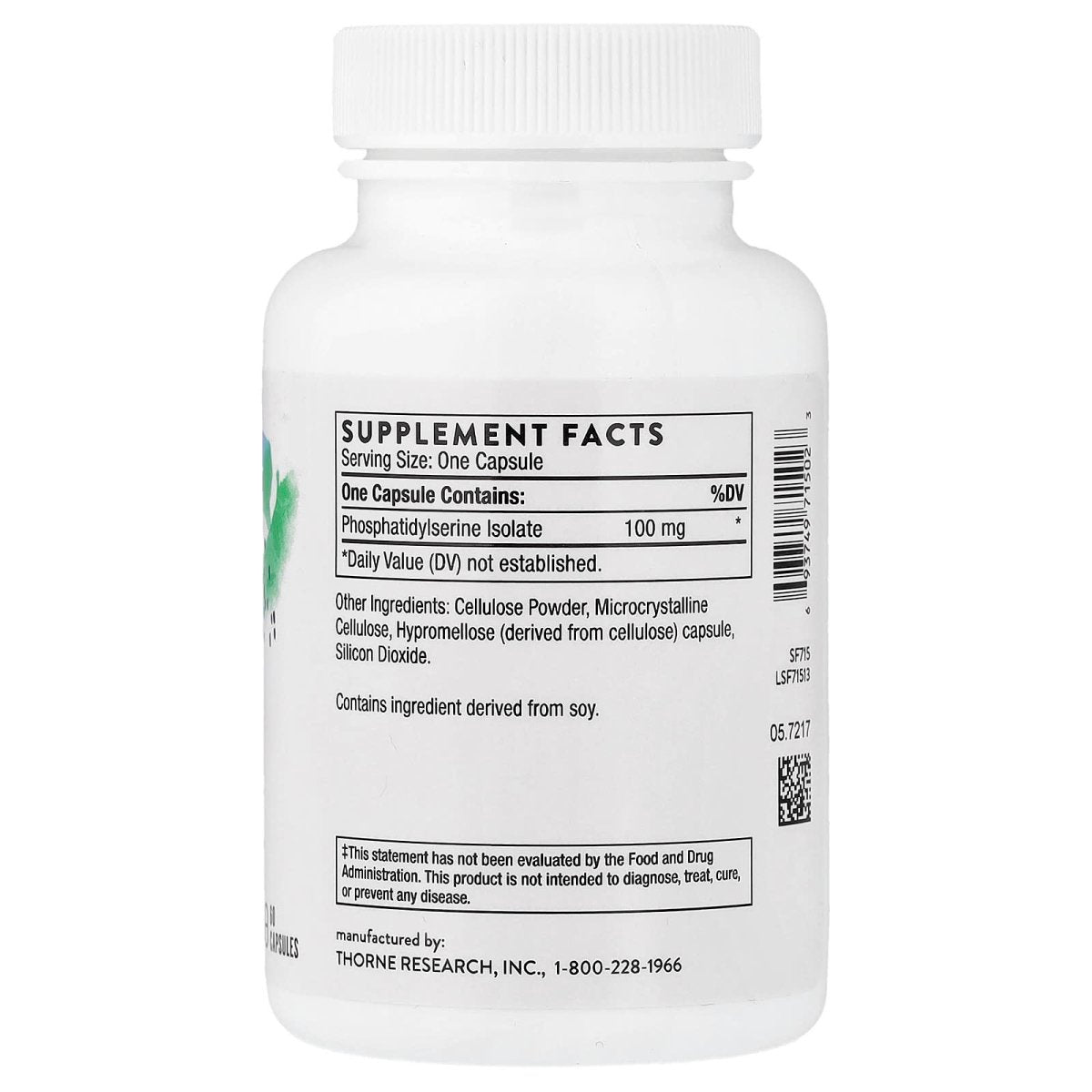 Thorne Phosphatidylserine Cortisol Support – 60 Capsules | Memory, Focus & Stress Balance - endnutrition.com