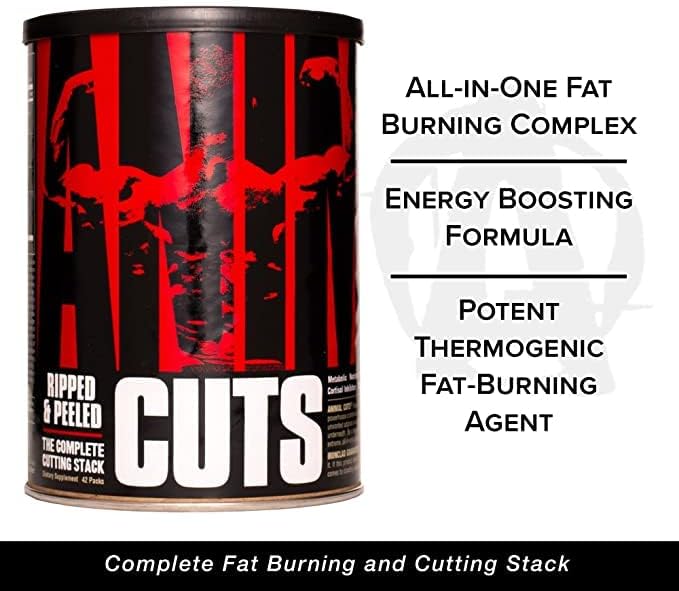 Universal Nutrition Animal Cuts Ripped & Peeled – Thermogenic Fat Burner, Water Shedding, Focus & Appetite Control – 42 Packs