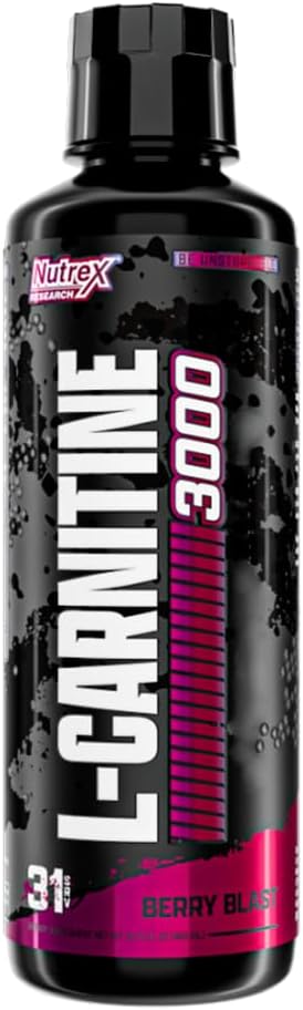 Nutrex Liquid L‑Carnitine 3000 – Berry Blast – 31 Servings – Fat Metabolism, Energy & Endurance Support