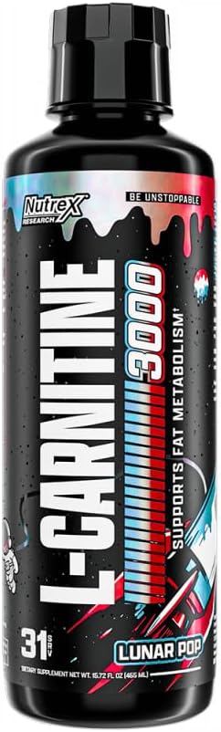 Nutrex Liquid L‑Carnitine 3000 – Lunar Pop – 31 Servings - Premium Liquid Carnitine, Fat Metabolism, Energy & Endurance Support