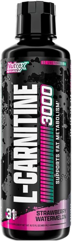 Nutrex Research Liquid L‑Carnitine 3000 – Strawberry Watermelon – Clinically Dosed – Energy, Metabolism & Recovery – No Sugar, No Carbs, No Stimulants – 31 Servings