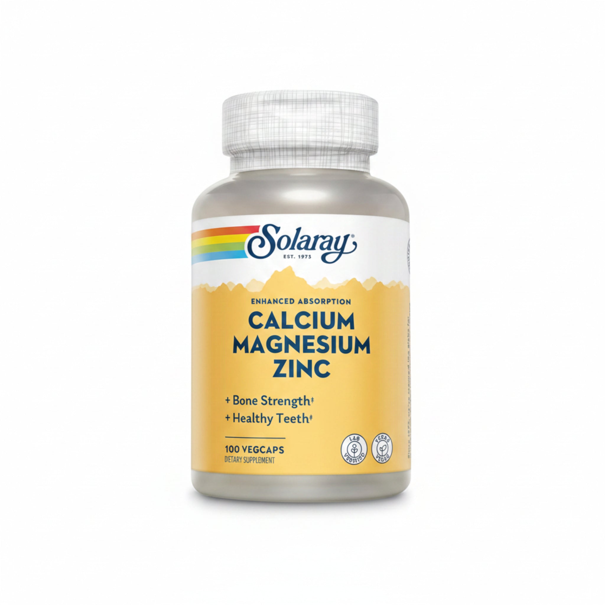 Solaray Calcium Magnesium Zinc – Bone Strength, Muscle Function, Heart & Immune Support – 100 Vegan Capsules - END Nutrition