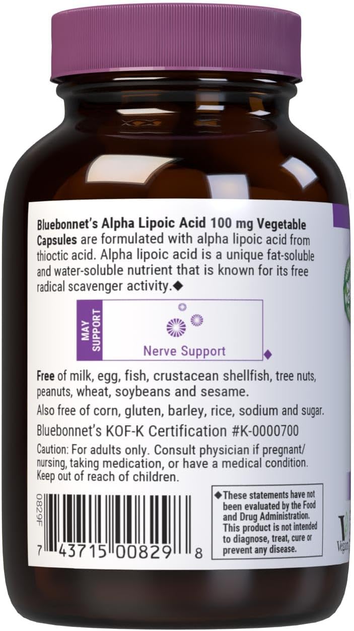 Bluebonnet Alpha Lipoic Acid – 100 mg – Vegetable Capsules – Antioxidant & Metabolic Support - END Nutrition