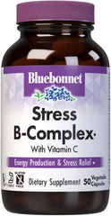 Bluebonnet Stress B‑Complex – 50 Vegetable Capsules – Energy & Daily Fatigue Support