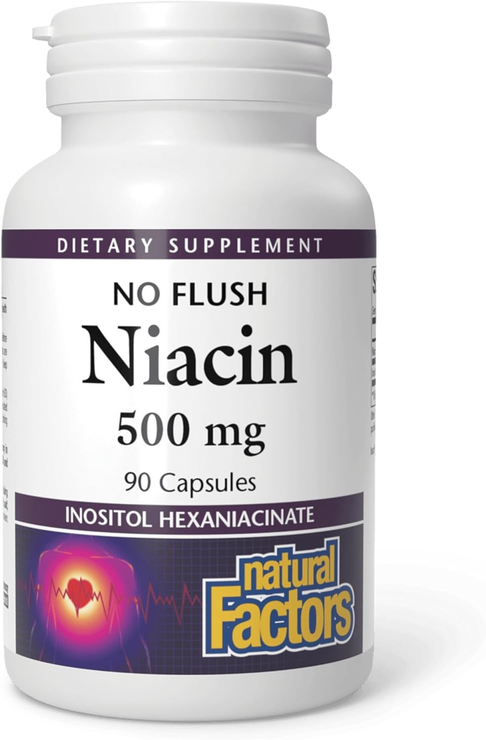Natural Factors No Flush Niacin – 500 mg – 90 Tablets – Cholesterol & Circulation Support, Non‑Flush Formula - END Nutrition